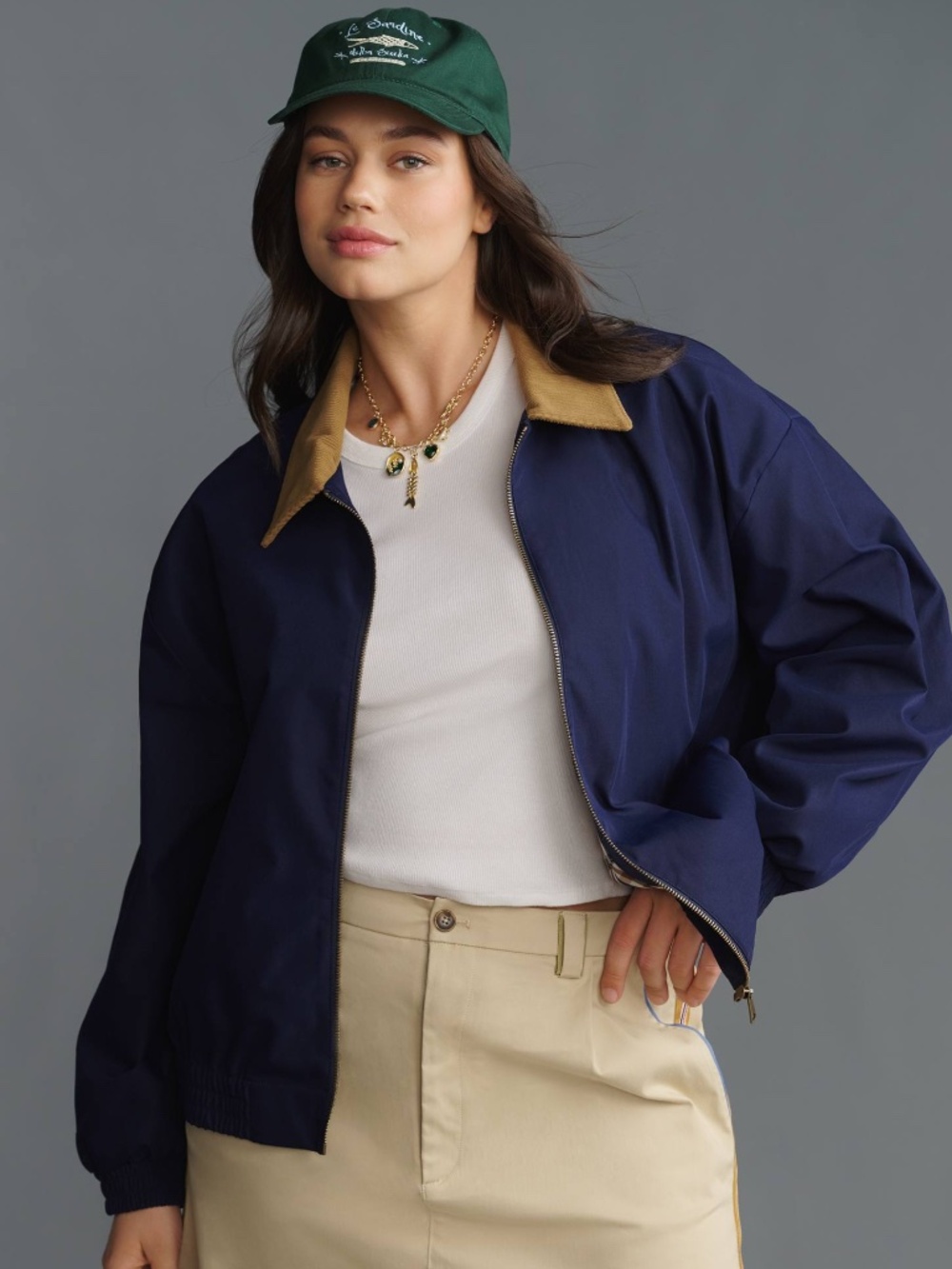 anthropologie | the rylie bomber jacket by pilcro | sportswear | navy | us 2x - Picture 4 of 7